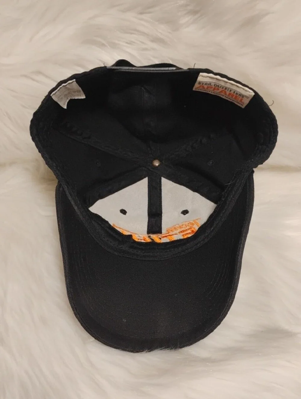 (C-75) Team STIHL Black Baseball Cap W Embroidered Orange Logo